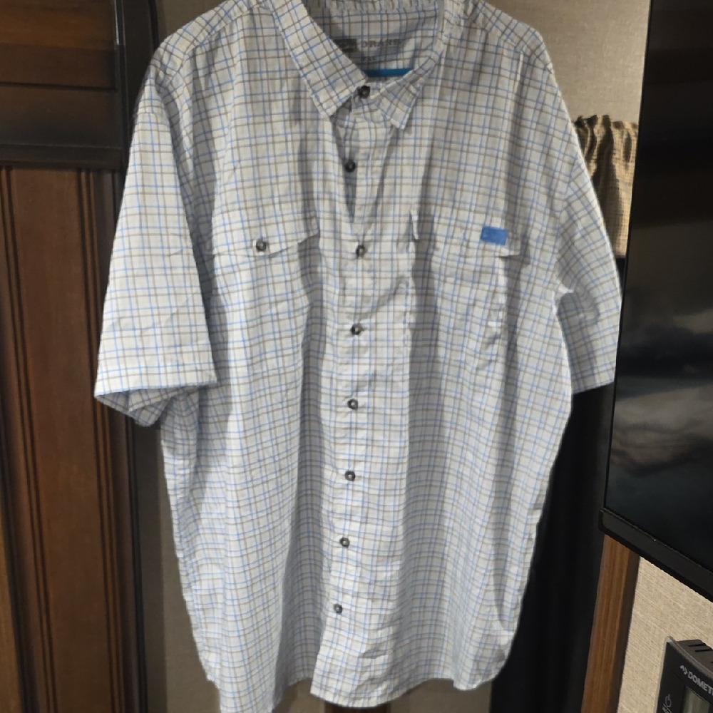 Drake Men's Blue Plaid Shirt. Has A Couple Small Spots. As Shown.
